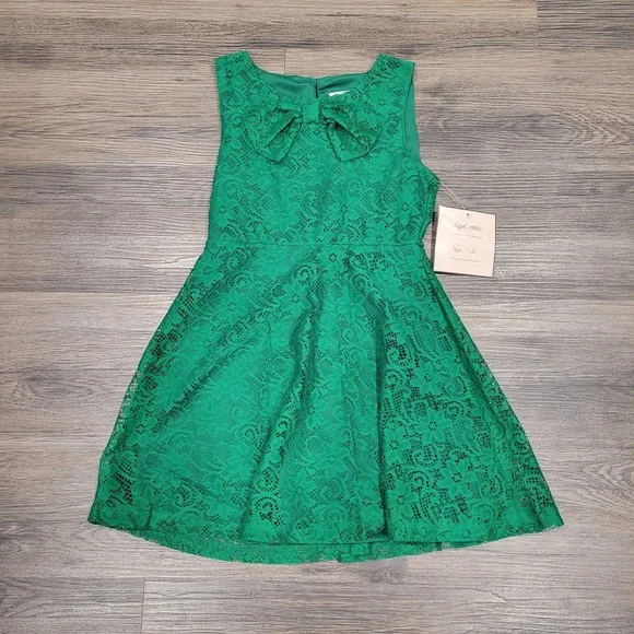 Duchess | Dresses | Nwt Duchess Green Lace Dress Bow Accent Party Occasion  Girls Size 6 | Poshmark